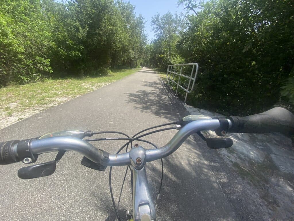 Some hills are described at pictures, 7 speed going up the hill.